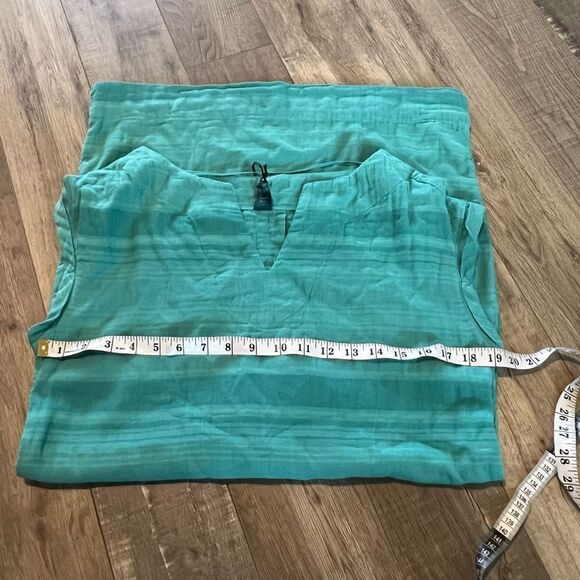 prAna Retro Teal Stripe Kai Notch-Neck Dress - Women size S - Picture 4 of 9
